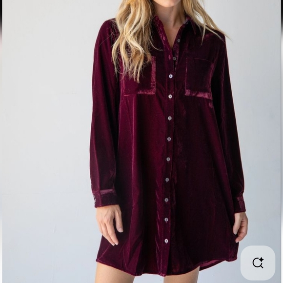 Natural Life Rocky Velvet Skirt Dress Cranberry Red Size Large Holiday Christmas - Picture 1 of 12
